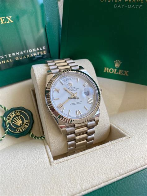 rolex president 40 white gold diamond face|rolex presidential for sale used.